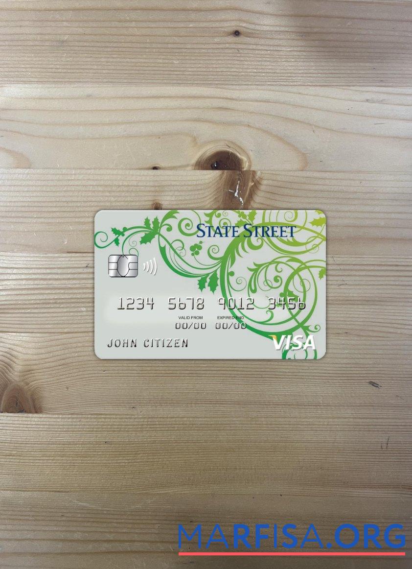 Downloadable Belize State Street bank visa card photolook front download for verification